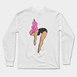 High Dive Woman in Retro Style Long Sleeve T-Shirt